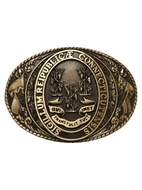 Connecticut Belt Buckle Tony Lama Collection State Series Vintage Western